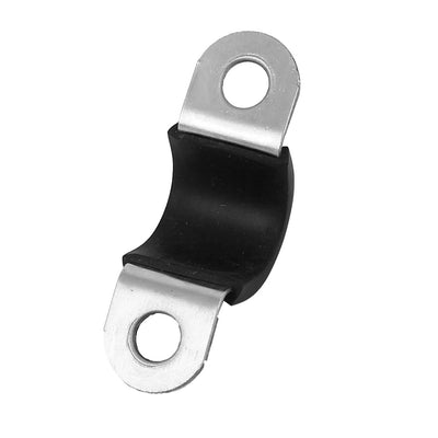 Harfington Uxcell 12mm 304 Stainless Steel Clips EPDM Rubber Lined Mounting Brackets Clamps 5 Pcs