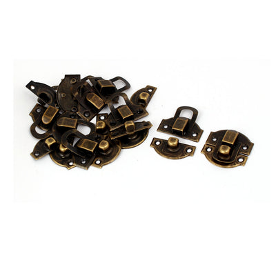 Harfington Uxcell Wood Box Chest Latch Hasp Lock Hook Hinge Bronze Tone 29x27x6mm 10pcs