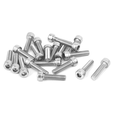 Harfington Uxcell M5x20mm Thread 304 Stainless Steel Hex Socket Head Cap Screw Bolt DIN912 20pcs