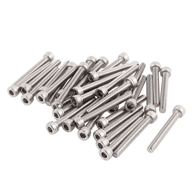 Harfington Uxcell M5x40mm Thread 304 Stainless Steel Hex Socket Head Cap Screw Bolt DIN912 35pcs