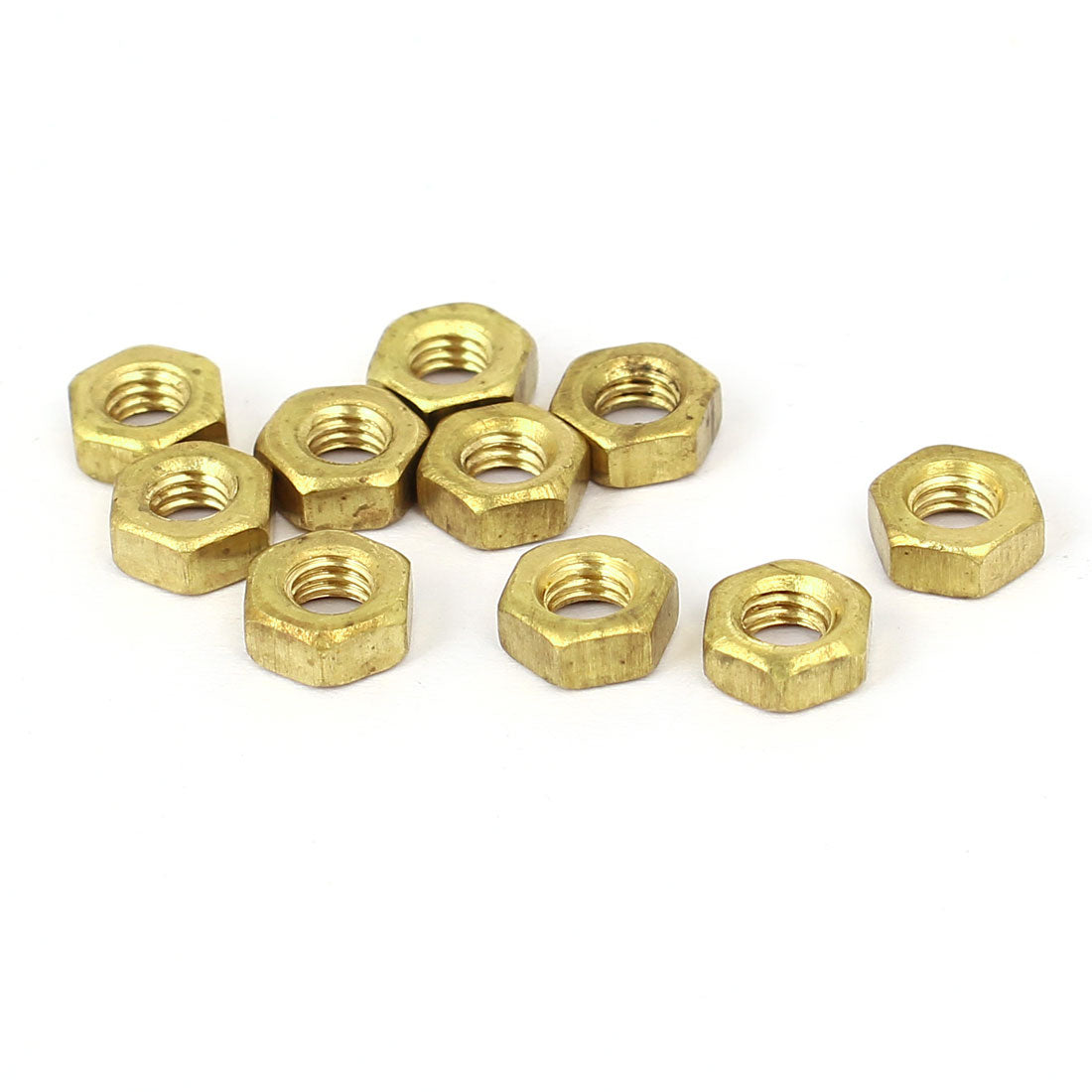 uxcell Uxcell M4 Brass Finished Metric Hex Nut Fastener Brass Tone 10pcs