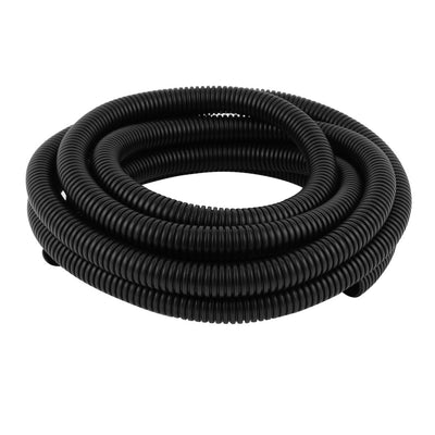 Harfington Uxcell 4.1 M 16 x 20 mm Plastic Corrugated Conduit Tube for Garden,Office Black