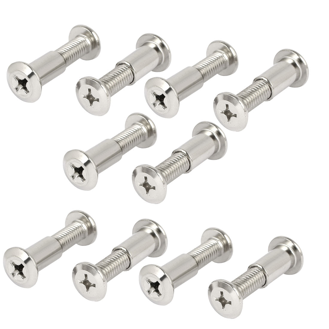 uxcell Uxcell M8x30mm Metal Phillips Countersunk Head Screw Bolts Dowel Barrel Nuts 10 Pcs