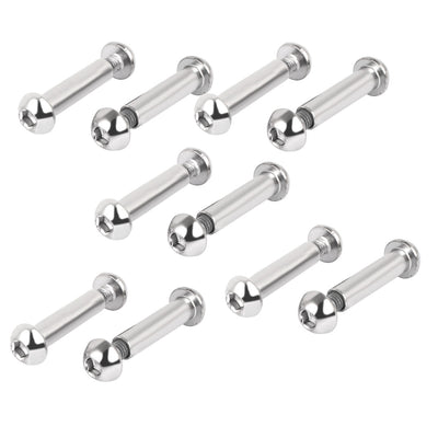 Harfington Uxcell 8mmx33mm Hex Socket Cap Head Screw Bolt Sleeve Barrel Connector Nut 10pcs