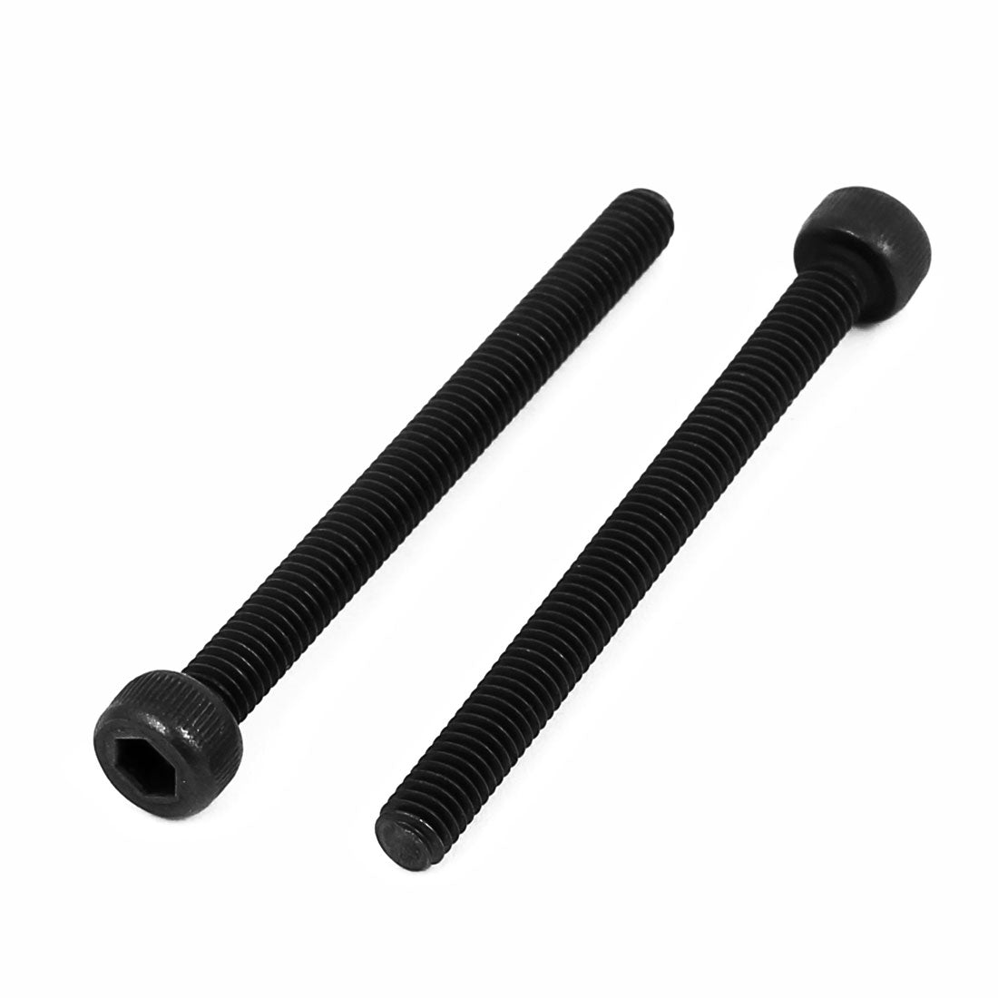 uxcell Uxcell 10pcs M4x45mm Vollgewinde Innensechskant Rändel Kopf Kappe Schraube Schwarz DE de