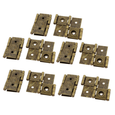 Harfington Uxcell 46mmx54mm Retro Style Double Acting Folding Screen Hinge Bronze Tone 10pcs