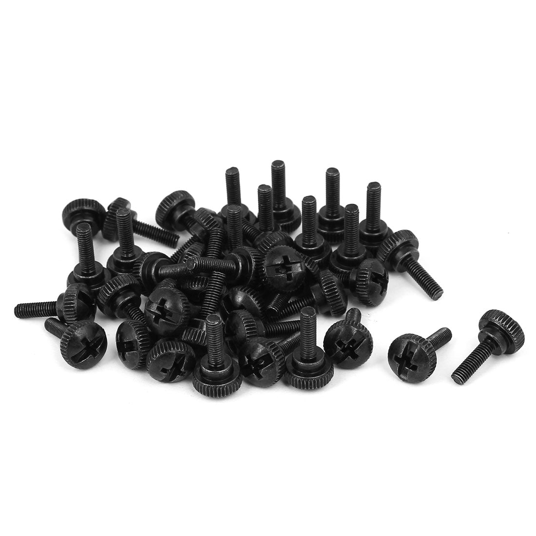 uxcell Uxcell M3 x 10mm Knurled Phillips Head Thumb Screw Black 40pcs for Computer PC Case