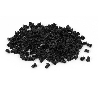 Harfington Uxcell Computer PC Case HDD Flat Phillips Head Hard Drive Screw Black M3x4.8mm 400pcs