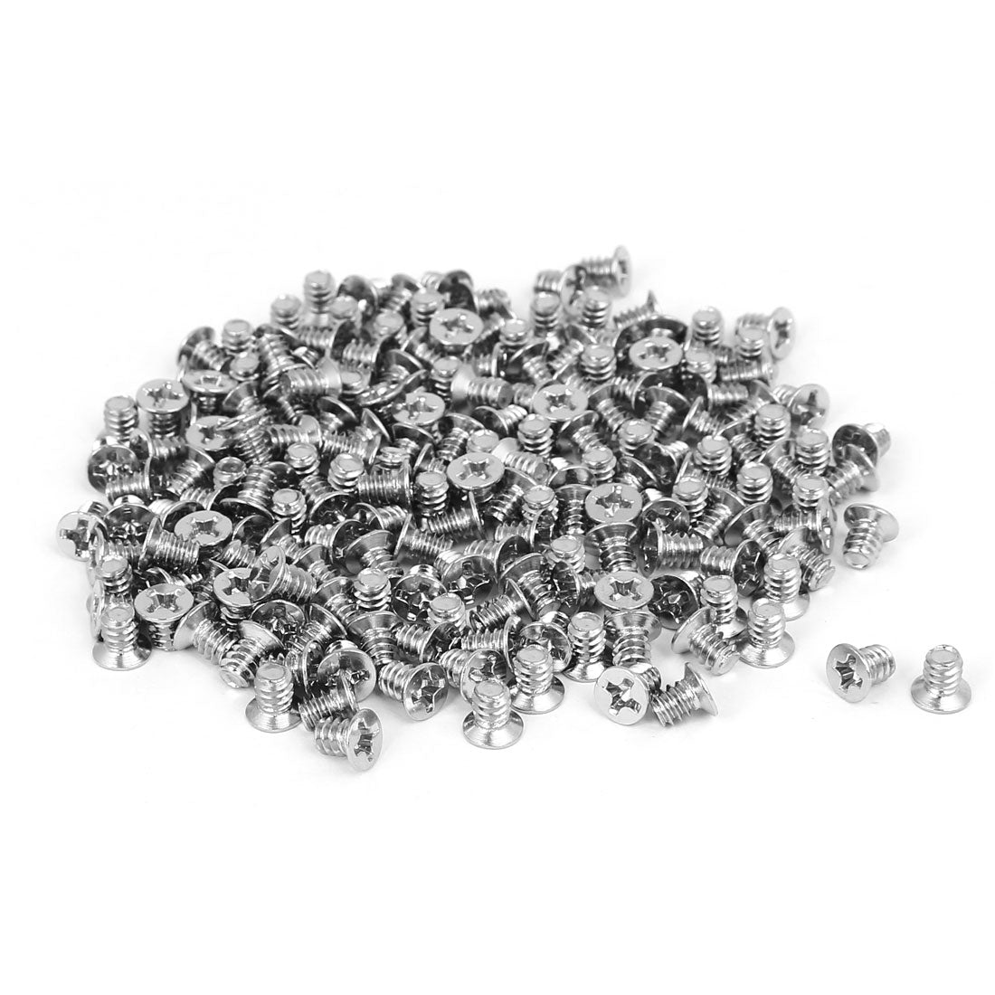 Uxcell M1.4 x 4mm Tiny Screws Phillips Flat Head Screws Carbon Steel Machine Screws for Glasses Spectacles Watch and Other Small Electronics 150pcs 