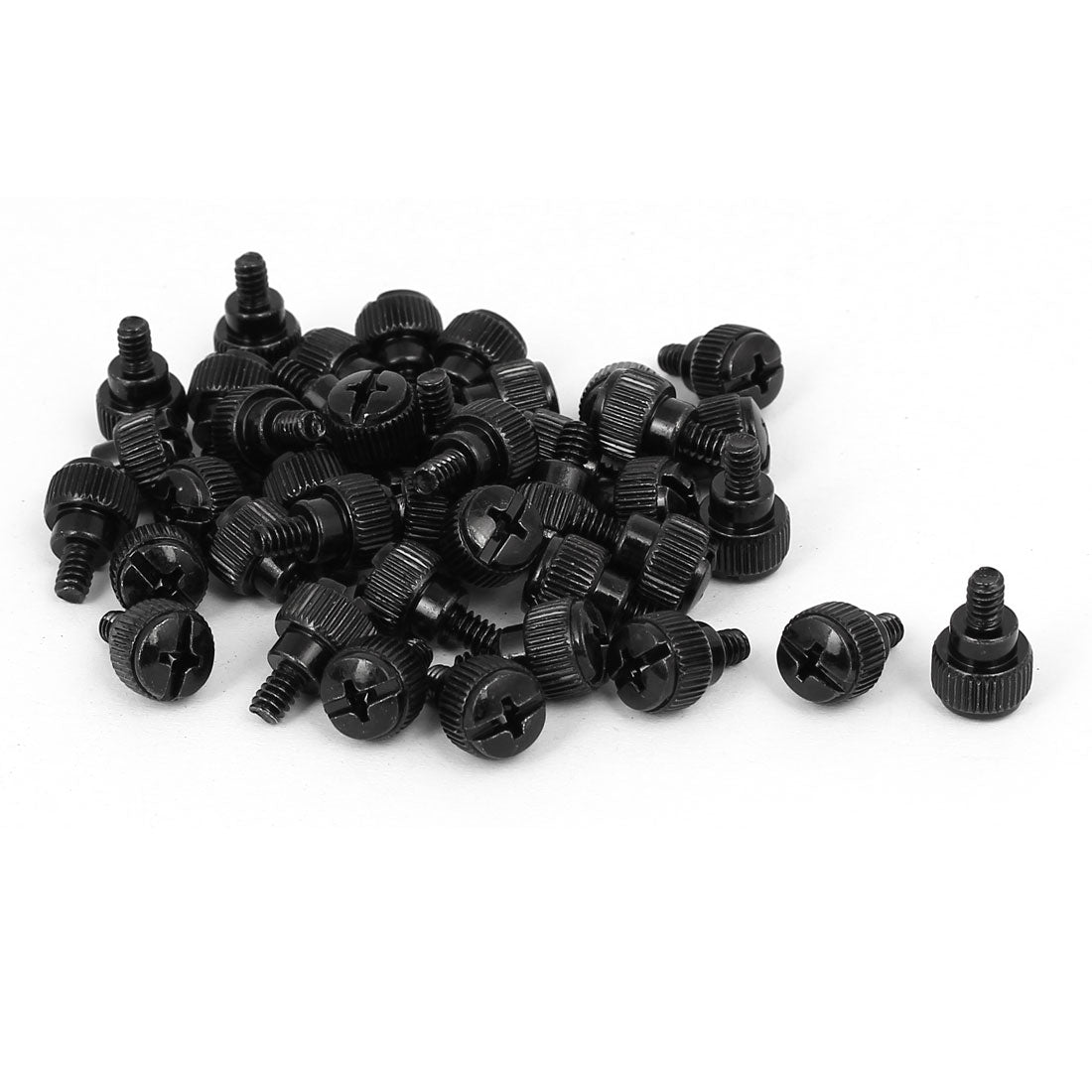 uxcell Uxcell Computer PC Case Black Zinc Plated Knurled Phillips Head Thumb Screw 6#-32 40pcs