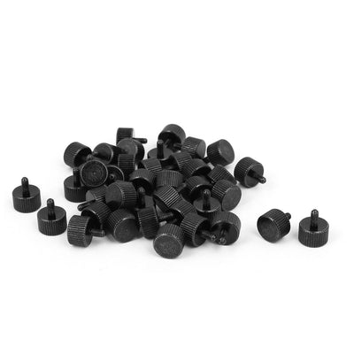 Harfington Uxcell Computer PC Case Black Zinc Plated Flat Head Knurled Thumb Screw M3x6mm 40pcs