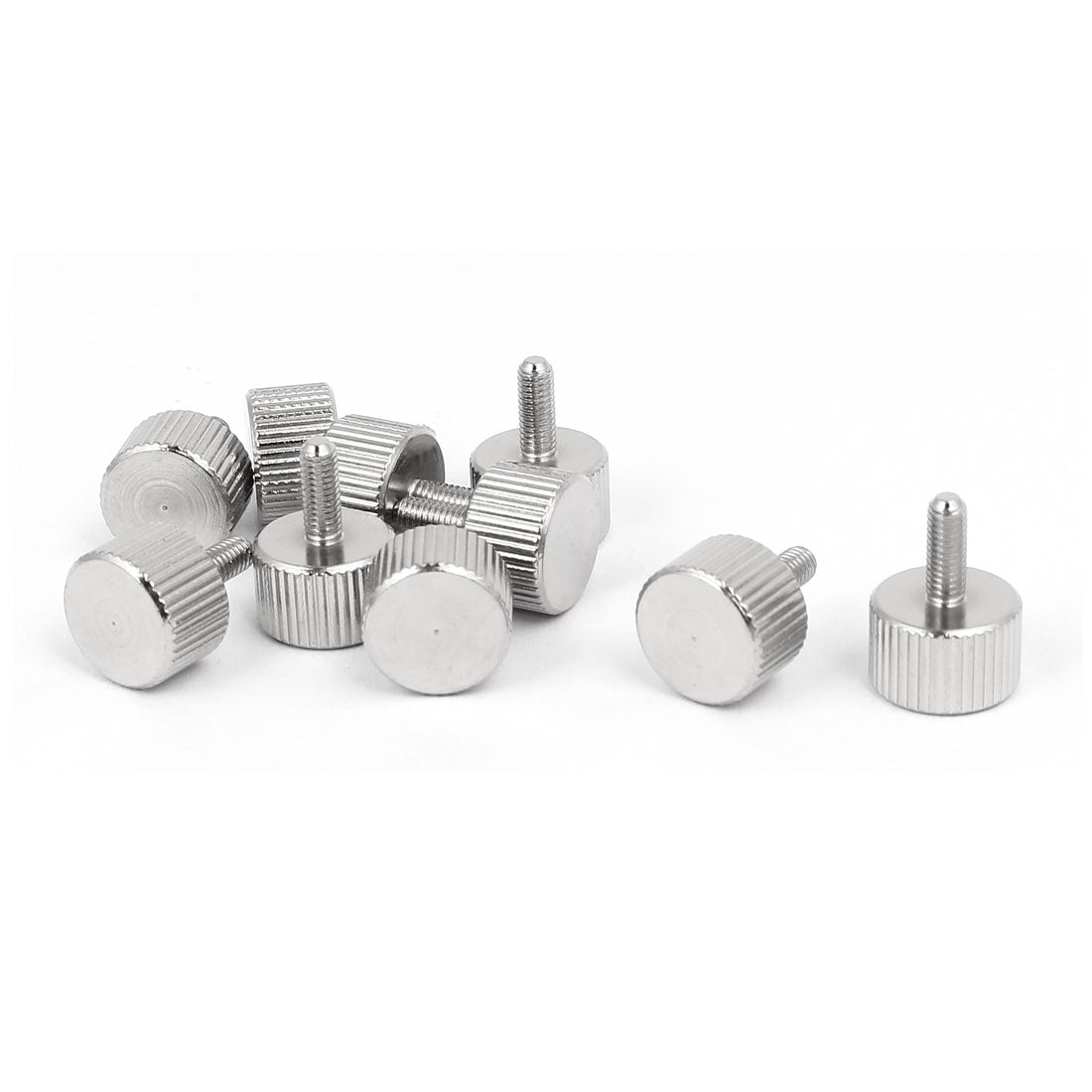 uxcell Uxcell M3x8mm Nickel Plated Flat Head Knurled Thumb Screw 10pcs for Computer PC Case