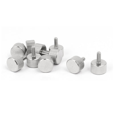 Harfington Uxcell M3x8mm Nickel Plated Flat Head Knurled Thumb Screw 10pcs for Computer PC Case