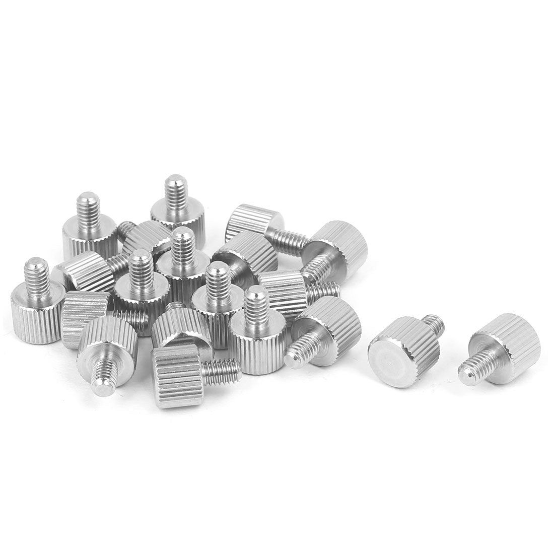 uxcell Uxcell Computer PC Case Stainless Steel Flat Head Knurled Thumb Screw M4 x 6mm 20pcs