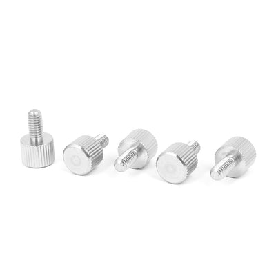 Harfington Uxcell Computer PC Case Stainless Steel Flat Head Knurled Thumb Screw M4 x 8mm 5pcs