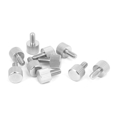 Harfington Uxcell Computer PC Case Stainless Steel Flat Head Knurled Thumb Screw M4 x 8mm 10pcs