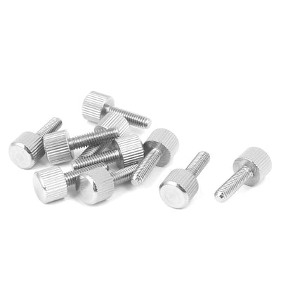 Harfington Uxcell Computer PC Case Stainless Steel Flat Head Knurled Thumb Screw M4 x 14mm 10pcs