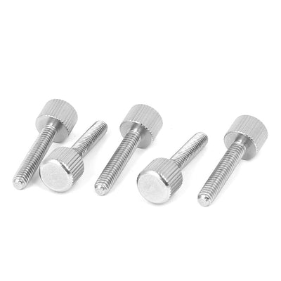 Harfington Uxcell Computer PC Case Stainless Steel Flat Head Knurled Thumb Screw M4 x 20mm 5pcs