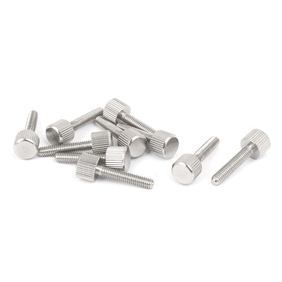 Harfington Uxcell Computer PC Case Stainless Steel Flat Head Knurled Thumb Screw M4 x 20mm 10pcs