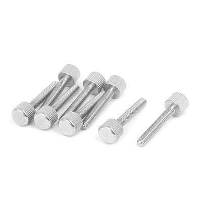 Harfington Uxcell Computer PC Case Stainless Steel Flat Head Knurled Thumb Screw M4 x 25mm 8pcs