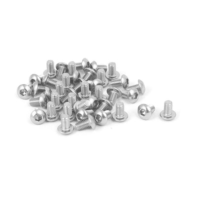 Harfington Uxcell M3x5mm 316 Stainless Steel Fully Thread Button Head Hex Socket Cap Screw 40pcs