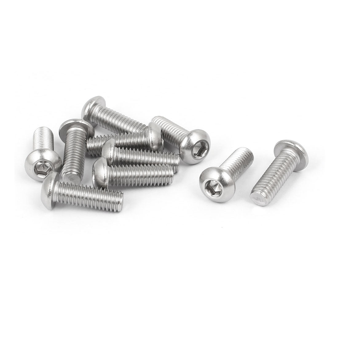 uxcell Uxcell M6x18mm 316 Stainless Steel Button Head Hex Socket Cap Screw Bolt Fastener 10pcs