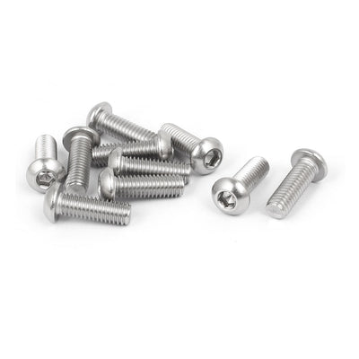 Harfington Uxcell M6x18mm 316 Stainless Steel Button Head Hex Socket Cap Screw Bolt Fastener 10pcs