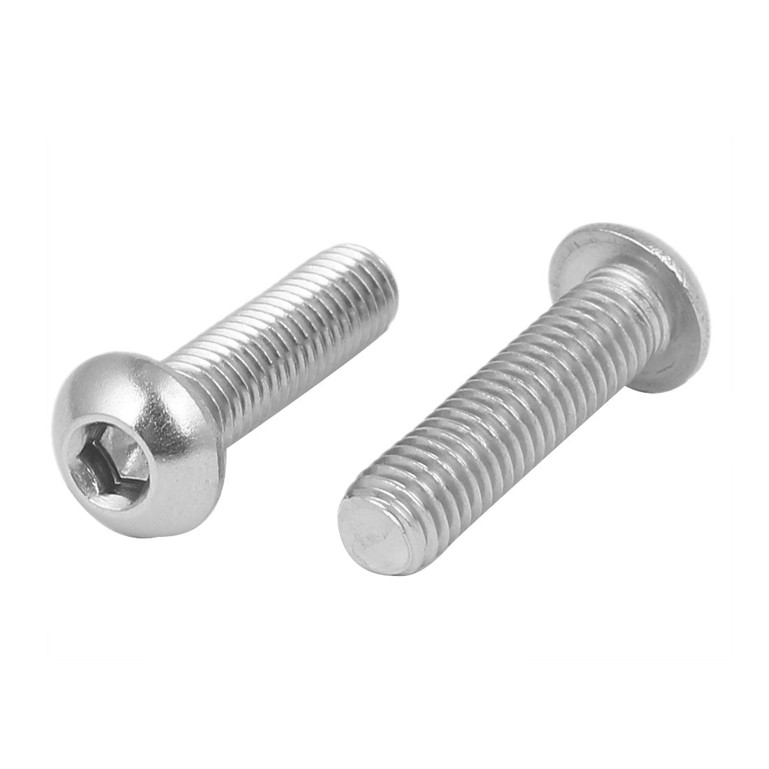 uxcell Uxcell M8x30mm 316 Stainless Steel Fully Thread Button Head Hex Socket Cap Screw 5pcs