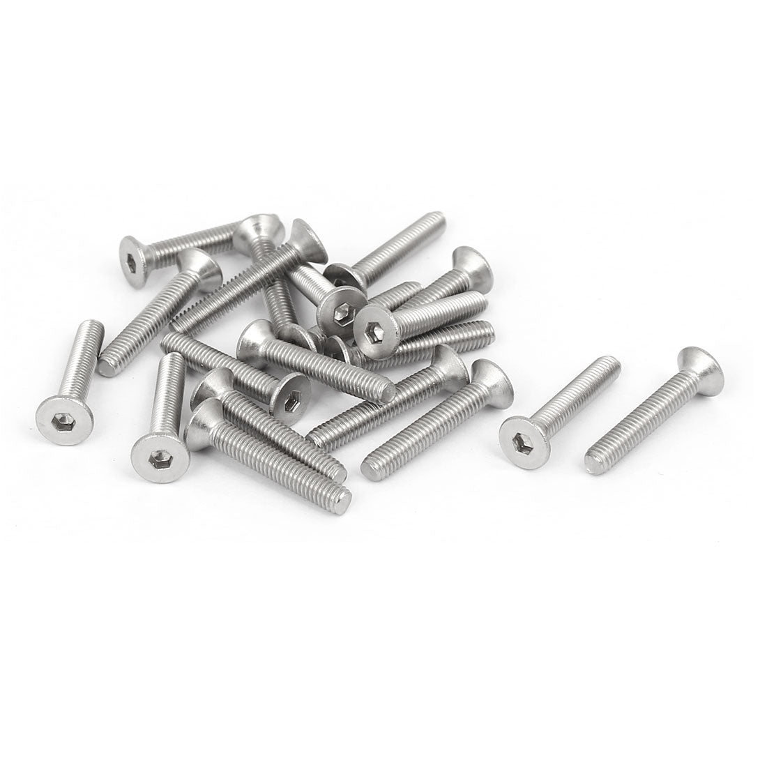 uxcell Uxcell DIN7991 M3x18mm 316 Stainless Steel Flat Head Hex Socket Cap Screw Bolt 20pcs