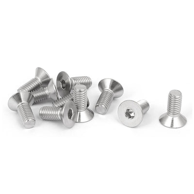 Harfington Uxcell M5x12mm 316 Stainless Steel Countersunk Flat Head Hex Socket Cap Screw 10pcs