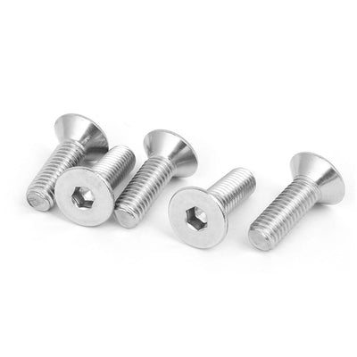 Harfington Uxcell M8x25mm 316 Stainless Steel Fully Thread Flat Head Hex Socket Cap Screw 5pcs