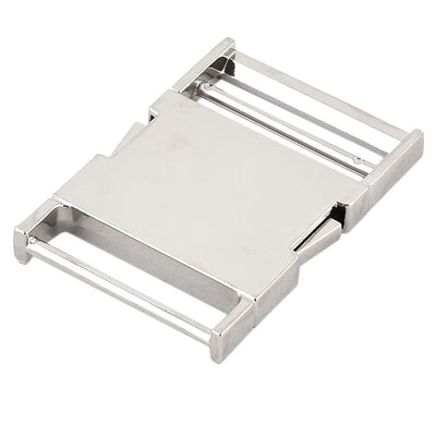 Harfington Uxcell Bag Metal Flat Side Quick Release Buckle 1.5" Inside Width Silver Tone