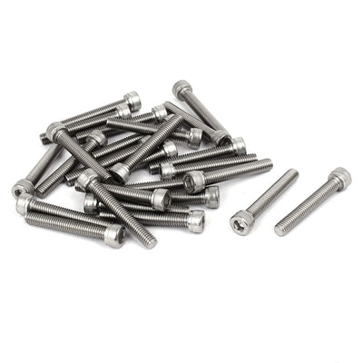 Harfington Uxcell M6 x 40mm Thread 304 Stainless Steel Hex Socket Head Cap Screw Bolt DIN912 26pcs