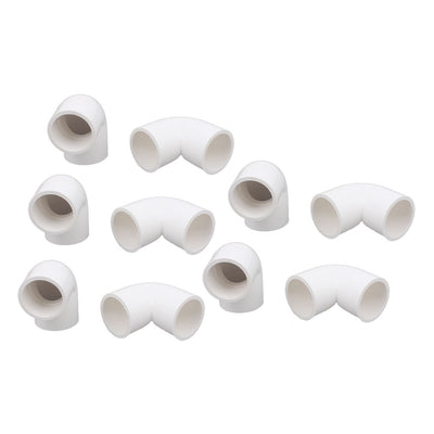 Harfington Uxcell 10 Pcs 25mm Dia 90 Degree Elbow Type PVC-U Pipe Connector Adapter Fitting White