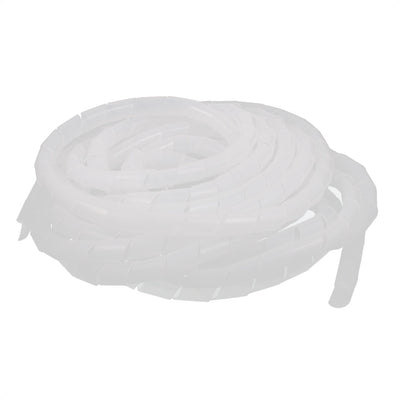 Harfington Uxcell 12mm Dia 7.5M Length Cable Wire Tidy Wrap Spiral Wrapping Band Organizer White