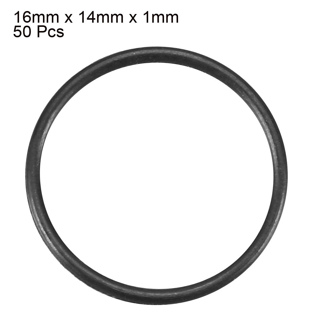 uxcell Uxcell 50Pcs Black 16mm x 1mm Nitrile Rubber O Ring NBR Oil Sealing Grommets