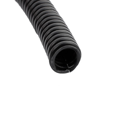 Harfington Uxcell 16 M 6.5 x 10 mm Plastic Split Corrugated Conduit Tube for Garden,Office Black