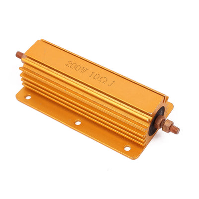 Harfington Uxcell 5% 200W 10 Ohm Axial Lead Gold Tone Heatsink Aluminum Clad Resistor