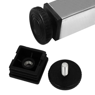 Harfington Uxcell 36mm x 36mm Thread Tube Insert Adjustable Leveling Foot 8 Sets for Desk Table