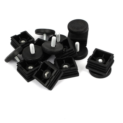 Harfington Uxcell 36mm x 36mm Thread Tube Insert Adjustable Leveling Foot 8 Sets for Desk Table