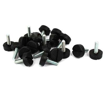 Harfington Uxcell 20mm Dia Plastic Base Thread Stem Adjustable Leveling Foot Furniture Glide 20pcs