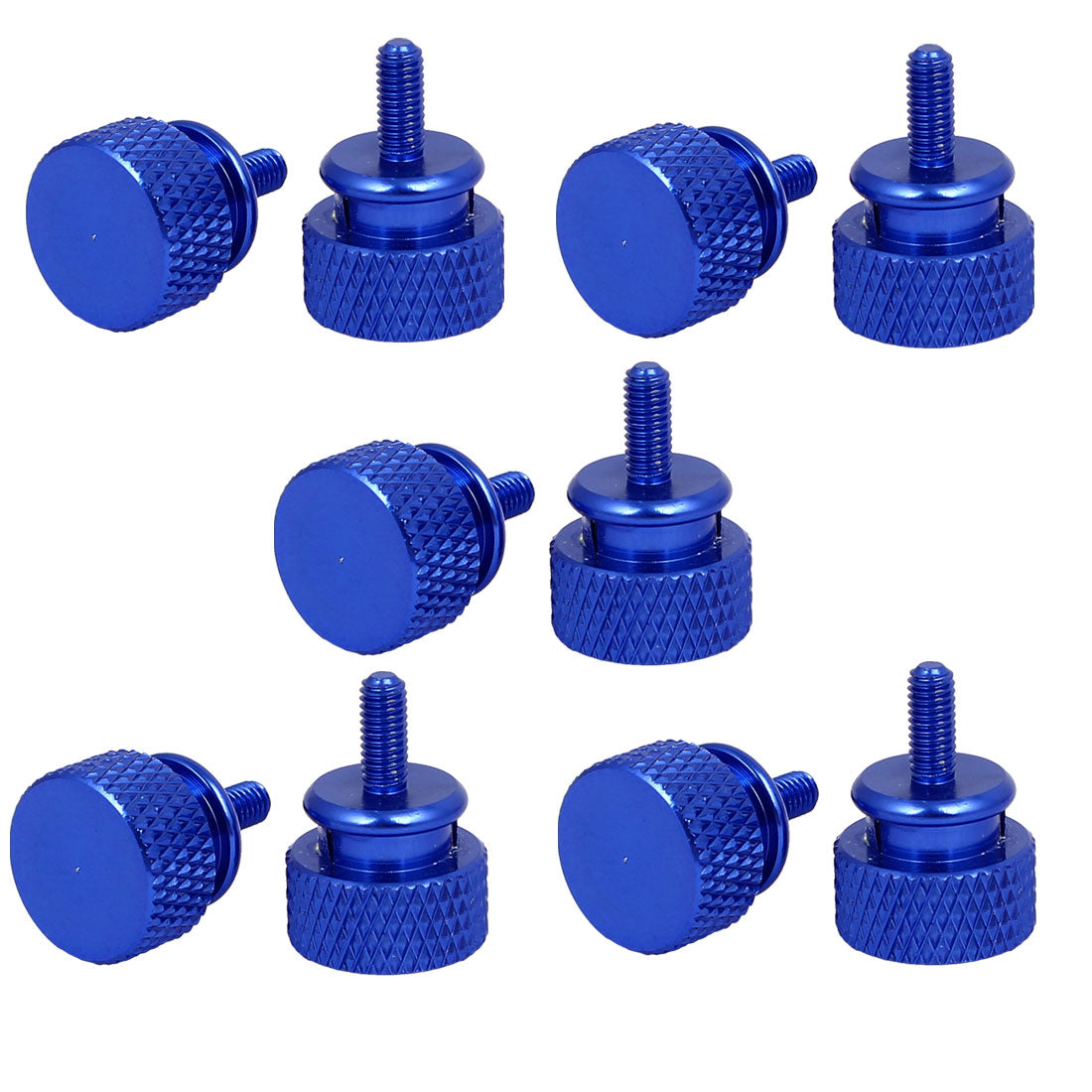 uxcell Uxcell Computer PC Case Aluminum Alloy Knurled Thumb Screws Royal Blue M3x7mm 10pcs