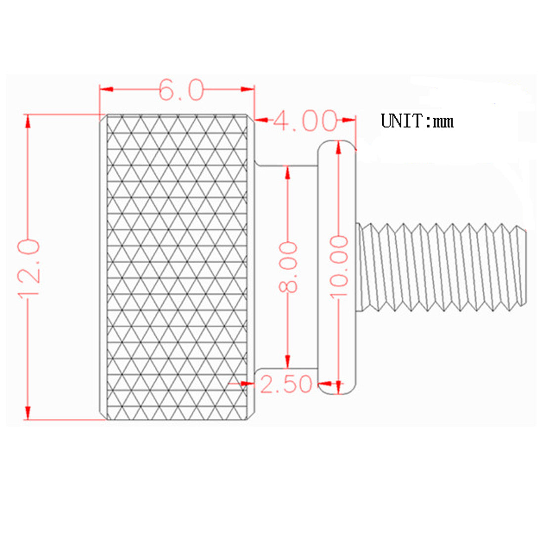 uxcell Uxcell Computer PC Case Aluminum Alloy Knurled Thumb Screws Silver Tone M3x7mm 4pcs