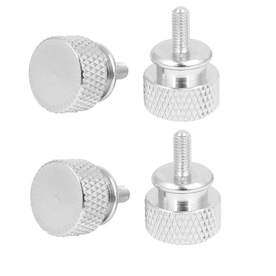 Harfington Uxcell Computer PC Case Aluminum Alloy Knurled Thumb Screws Silver Tone M3x7mm 4pcs