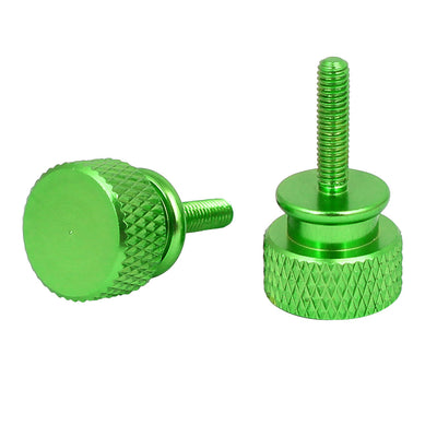 Harfington Uxcell Computer PC Case Aluminum Alloy Knurled Thumb Screws Green M3x12mm 4pcs