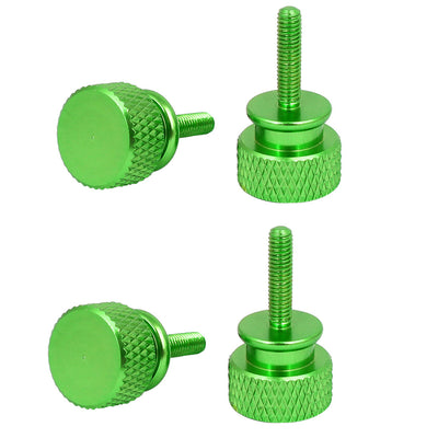 Harfington Uxcell Computer PC Case Aluminum Alloy Knurled Thumb Screws Green M3x12mm 4pcs