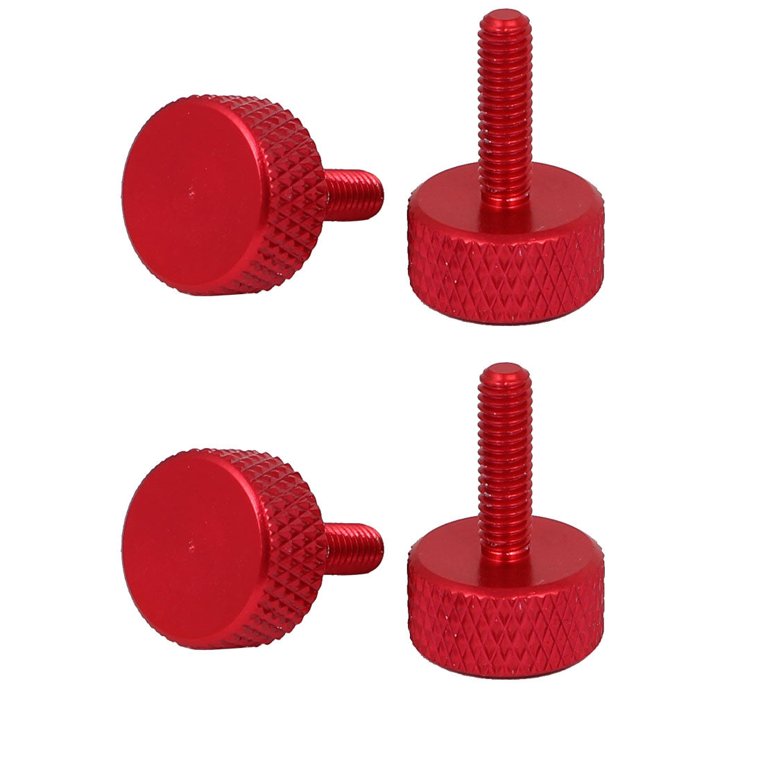 uxcell Uxcell Computer Graphics Card Flat Head Knurled Thumb Screws Wine Red M3.5x12mm 4pcs