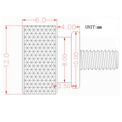 Harfington Uxcell 4 Stück Computer PC Case Vollgewinde gerändelte Daumenschrauben schwarz M3.5x7mm