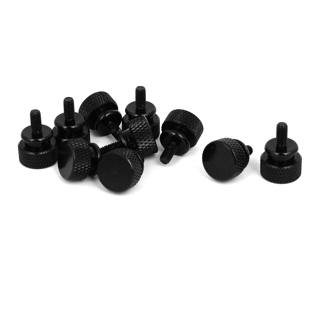 uxcell Uxcell Computer PC Case Fully Threaded Knurled Thumb Screws Black M3.5x7mm 10pcs