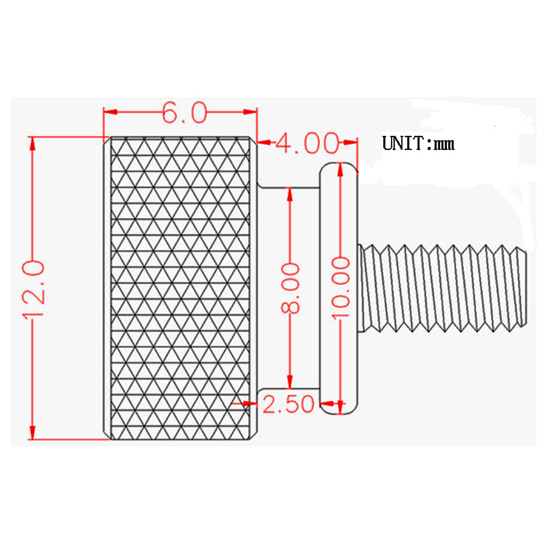 uxcell Uxcell 4pcs Computer PC Deckel voll Gewinde gerändelt Daumenschraube 6#-32 Königsblau